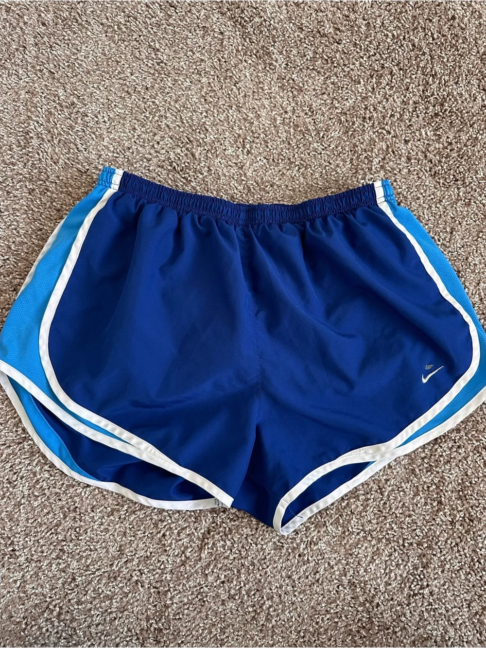 Nike Women’s Royal and Light Blue Athletic Shorts with White Trim
